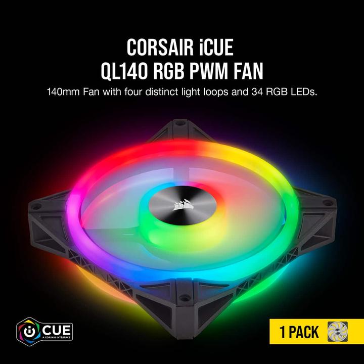 Actual product image Corsair iCUE QL140 RGB (140 mm, 1 x)