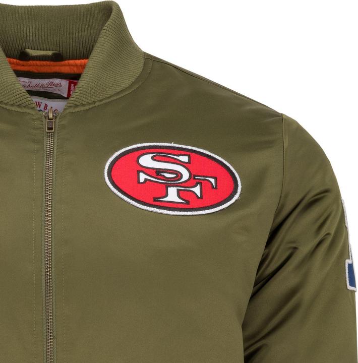 Produktbild Mitchell & Ness M&N Satin Bomber Jacke - PATCHES San Francisco 49ers - M (M)
