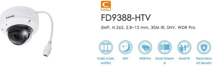 Actual product image Vivotek FD9388-HTV Network Surveillance Camera (2560 x 1920 pixels)