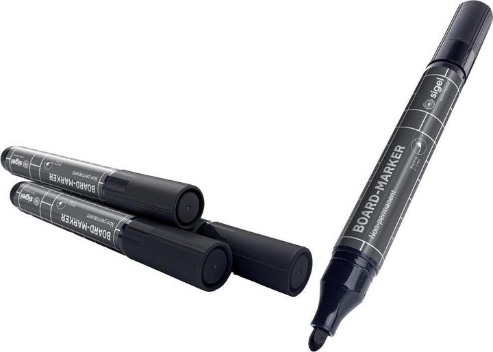 Produktbild Sigel Non-permanent Marker 4 Stück, Schwarz (Schwarz, 3 mm, 4 x)