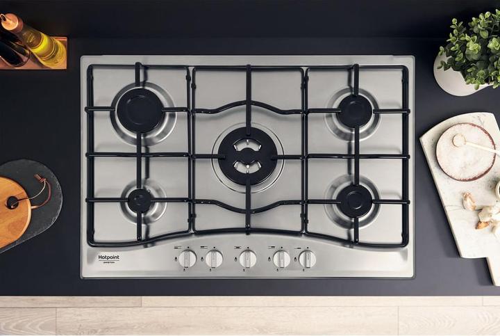 Produktbild Hotpoint PCN 752 T/IX/HAR Edelstahl-Einbaukochfeld 75 cm Gas 5 Herd(e)