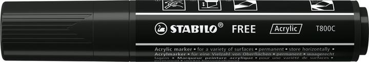 Image du produit STABILO Marqueurs acryliques - FREE Acrylic - T800C pointe biseautée 4-10mm - stylo simple - noir (Noir, 10 mm, 1 x)