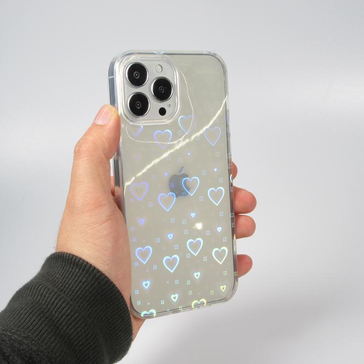 Produktbild PhoneLook Hülle irisierende Herzen Animationseffekt (Realme 12 Pro+, Apple iPhone 12)