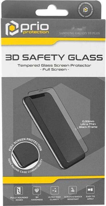 Produktbild prio 3D Displayschutzglas für Samsung S9 Plus schwarz (1 Stück, Samsung Galaxy S9+)