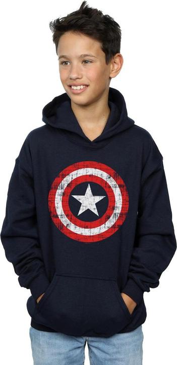 Produktbild Avengers Captain America Scratched Shield Kapuzenpullover Jungen (152, 158)