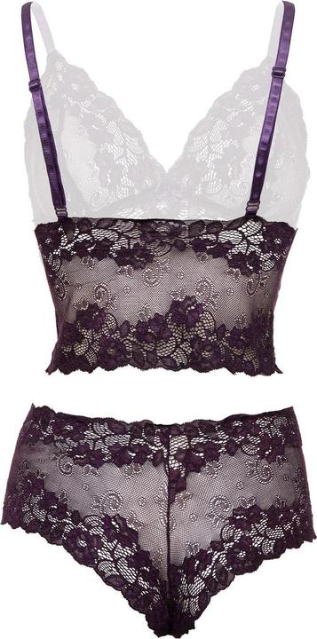 Actual product image Christine Le Duc Lace Bralette Set Valerie - Purple (S/M)