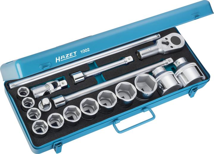 HAZET Steckschlüssel-Satz 1002 - Vierkant hohl 20 mm (3/4 Zoll) - Anzahl Werkzeuge: 1 (60 mm, 36 mm, 52 mm, 55 mm, 27 mm, 41 mm, 25 mm, 45 mm, 46 mm, 56 mm, 37 mm, 33 mm, 57 mm, 29 mm, 47 mm, 34 mm, 30 mm, 23 mm, 43 mm, 26 mm, 22 mm, 40 mm, 28 mm, 42 mm, 48 mm, 38 mm, 39 mm, 32 mm, 54 mm, 50 mm, 44 mm, 35 mm, 58 mm, 24 mm, 31 mm, 49 mm)