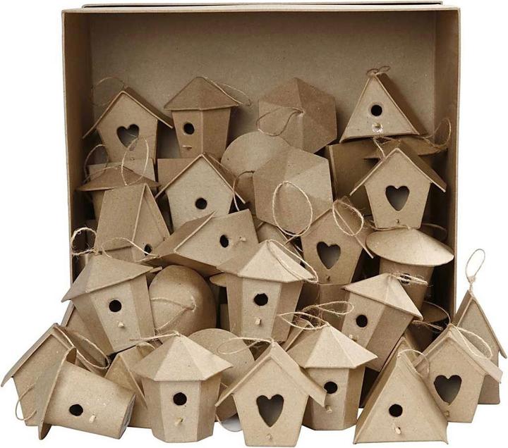 Productafbeelding Creativ Company Vogelhuisjes Papier-maché, 60ste.