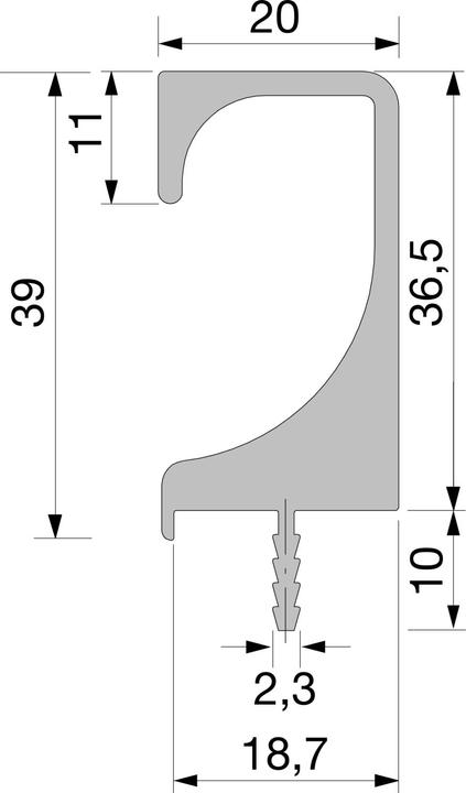 Produktbild Schüco Griffleiste Abellio Länge 595 mm, Aluminium silber eloxiert