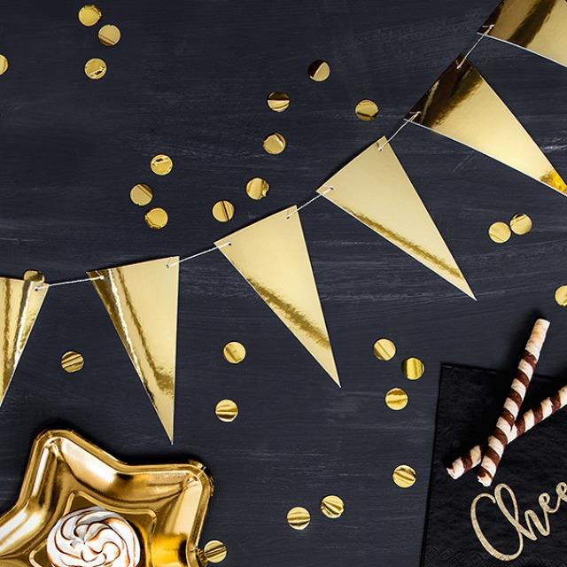 Produktbild Partydeco Wimpel, gold, 2,15 Meter