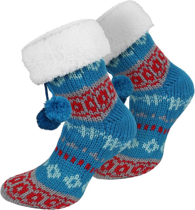 Image du produit Normani Chaussons en tricot avec pompon, ABS et motif norvégien (Une unité par pack, 40 - 44)