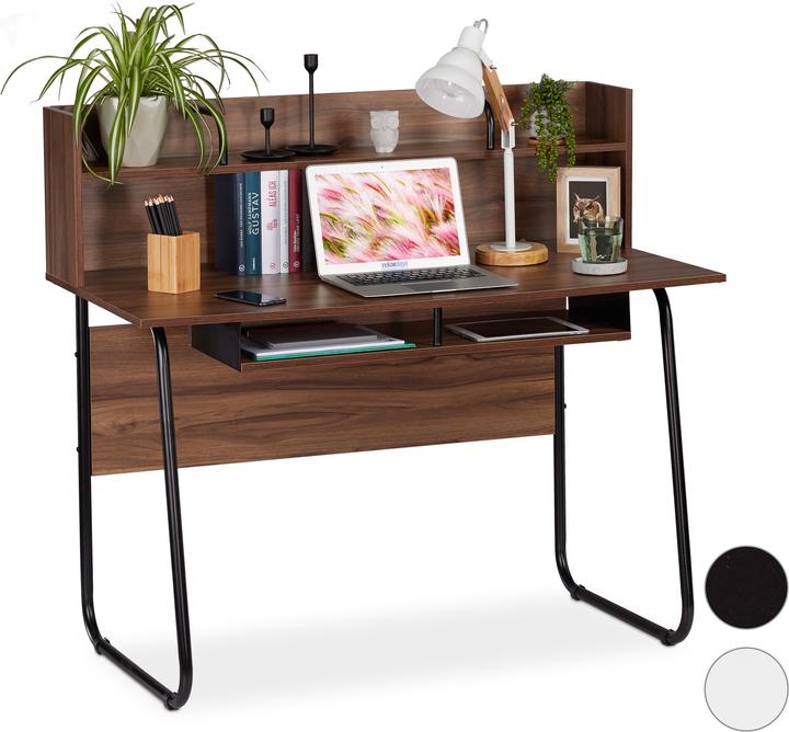 Relaxdays Desk With Shelving (120 x 60 x 109 cm)
