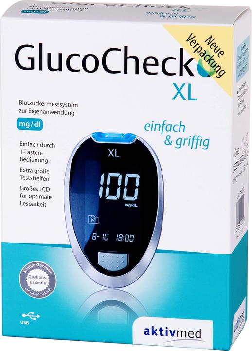 Immagine prodotto Aktivmed Set di misuratori di glicemia GlucoCheck XL mg/dl, 1 pz. (Glucometro)