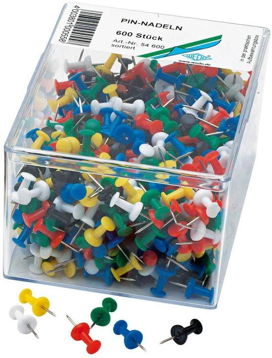 Image du produit Wedo Reissnägel 9 mm Mehrfarbig, 600 Stück (600 pièce(s), 9 mm)