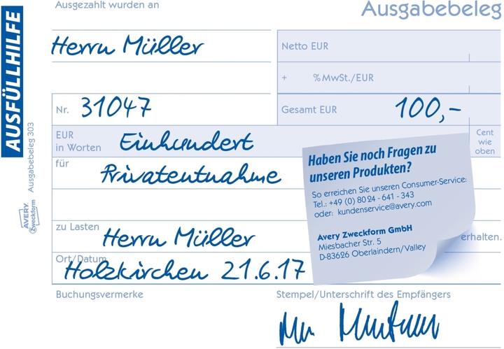 Nutritional values and ingredients Avery Output document with document printing (50 x)