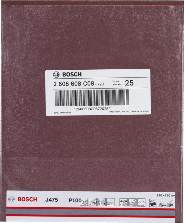Produktbild Bosch Professional Zubehör Schleifblatt Papier J475, Best for Metal, 230 x 280 mm, 100, ungelocht, 1er-Pack (100)