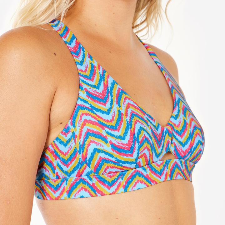Actual product image Olaian Bikini-Oberteil Bustier Surfen Damen Agatha Pandor blau/rosa (70 B)