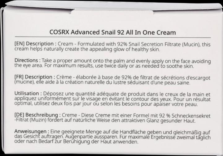 Produktbild Cosrx Advanced Snail 92 All In One Cream (100 ml, 24h Creme)