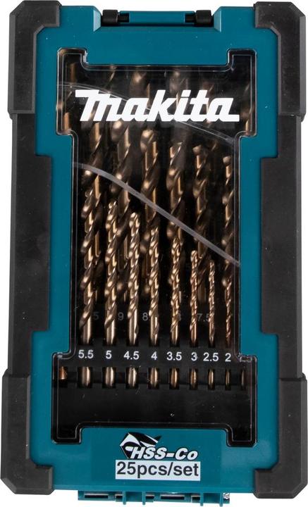 Produktbild Makita 25 dalių metalo grąžtų komplektas HSS-Co D-67577 (1-13mm)