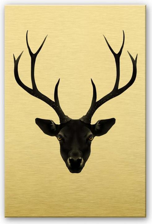 Produktbild Trenddeko The Black Deer - Schwarzer Hirsch (40 x 60 cm)