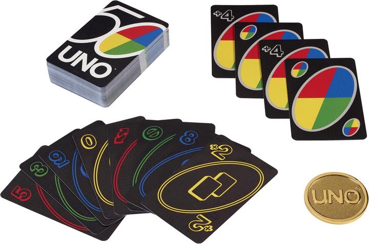 Actual product image Mattel Games UNO 50th premium (German, English, French, Italian, Spanish)
