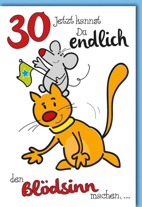 Produktbild Braun + Company Humorkarte Geburtstag Zahl 30