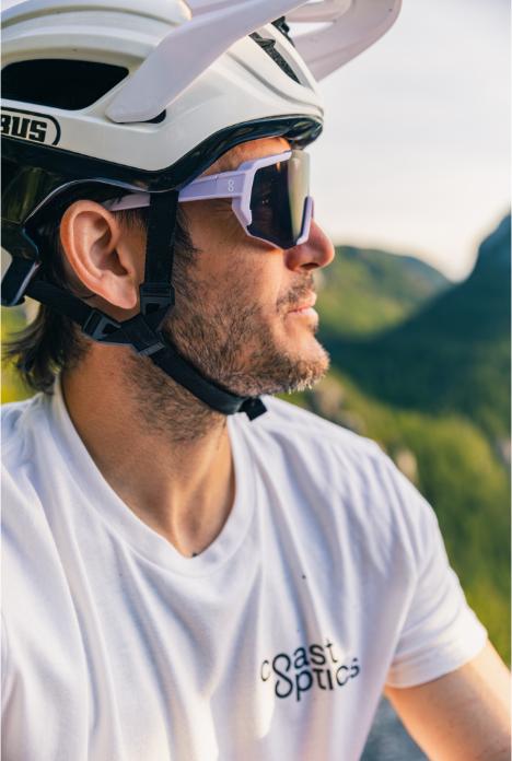 Actual product image Coast Optics Nita sports glasses Alpen purple with Black Sun and clear lens (Alps purple, Clear glass, Black Sun)