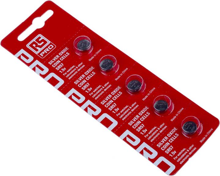Immagine prodotto Rs Pro Cella a bottone all'ossido di argento SR57 1,55V (5 pz., SR57, 55 mAh)