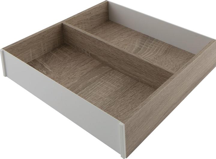 Actual product image Blum Ambia-Line kitchen frame cutlery tray 273x242x50mm, Bardolino oak steel