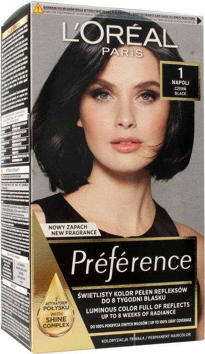 Produktbild L'Oréal Paris L'Oréal Preference Hair Dye 1 Napoli Black (1 Napoli Black)