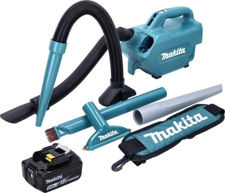Produktbild Makita DCL 184 T1 Akku Staubsauger 18 V 54 mbar 0,5 l + 1x Akku 5,0 Ah - ohne Ladegerät