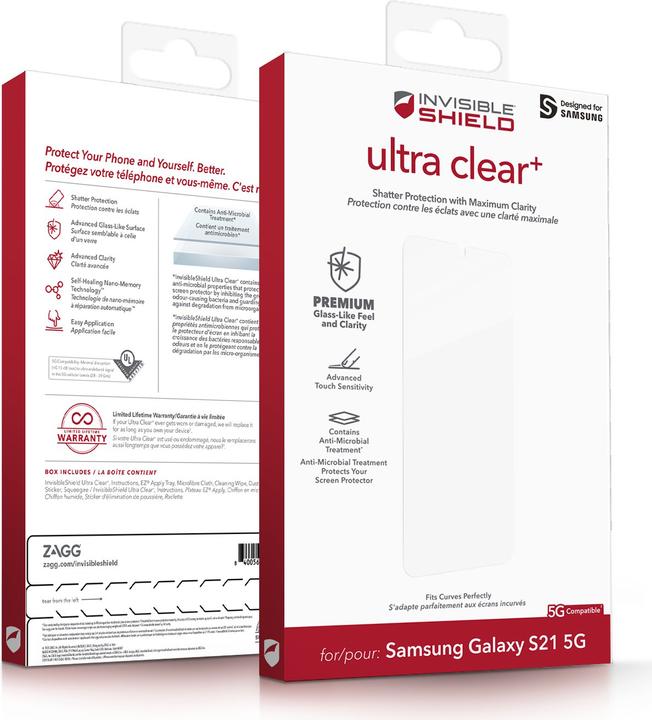 Produktbild InvisibleShield Ultra Clear+ (1 Stück, Samsung Galaxy S21+)