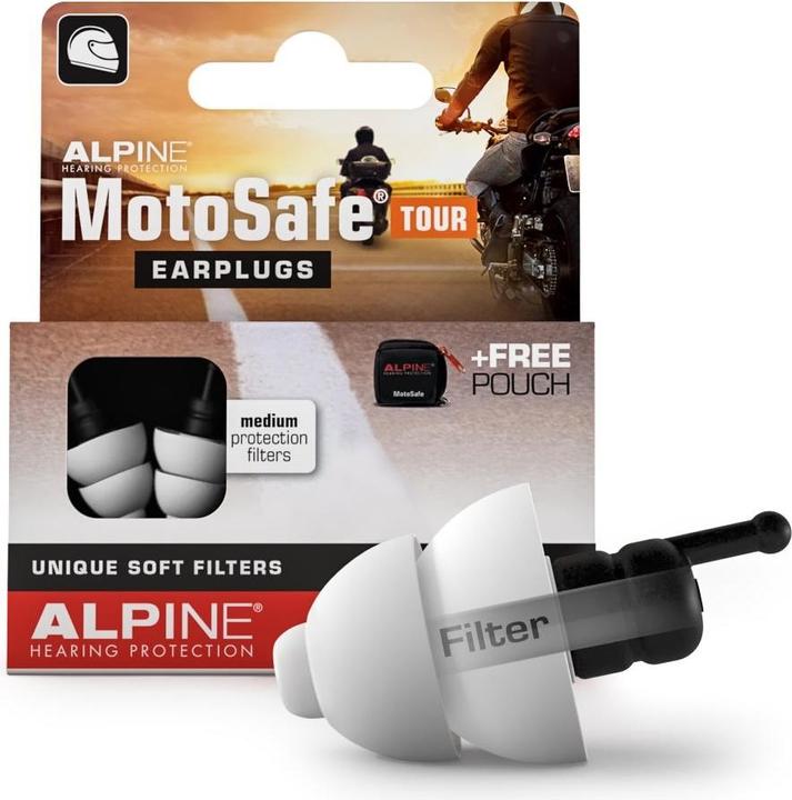 Actual product image Alpine MotoSafe Tour, earplugs (2 x)