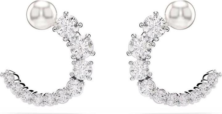 Produktbild Swarovski Matrix Kreolen Kristallperle Rundschliff Weiss (Swarovski Metall)