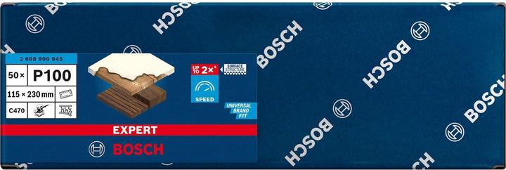 Immagine prodotto Bosch Professional Zubehör EXPERT C470 Carta abrasiva con 14 fori per levigatrici orbitali, 115 x 230 mm, G 100, 50 pezzi. (100)