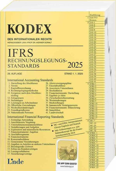 Valori nutrizionali e ingredienti KODEX IFRS - Rechnungslegungsstandards 2025 (Tedesco, Alfred Wagenhofer, Werner Doralt, 2024)