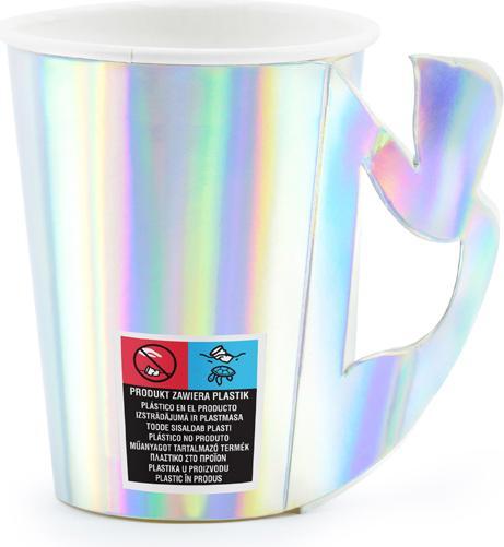 Produktbild Partydeco Paper cups Mermaid, iridescent, 220ml (1 pkt / 6 pc.) (6 x)