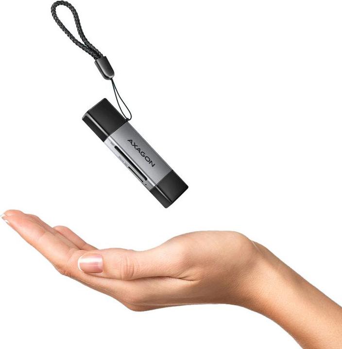 Image du produit Axagon CRE-DAC Externe USB 3.2 Gen1 Type-C+Type-A 2-slot SD/microSD (USB 3.0, Type B)