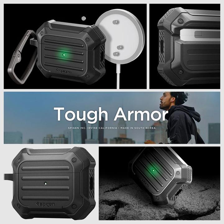 Produktbild Spigen TOUGH ARMOR MAG MAGSAFE Apple AIRPODS PRO 1 / 2 BLACK (Kopfhörer Tasche)