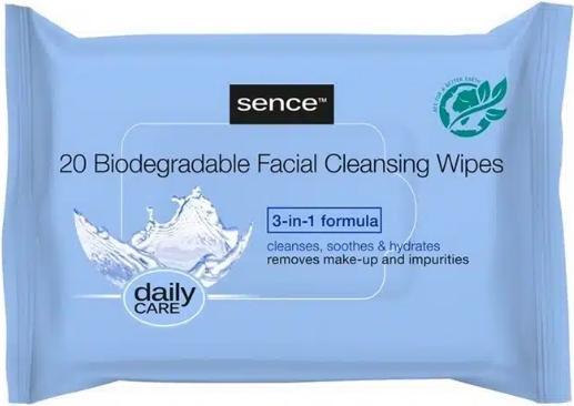 Immagine prodotto Sence Salviette detergenti per il viso, pelle normale, 20 pezzi (Panni pulizia)
