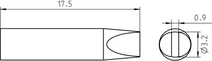 Image du produit Weller Erem Pointe à souder RT Micro, burin 3,2mmx0,9mm (Panne de soudure)