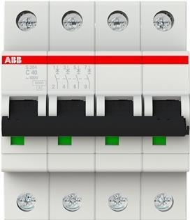 Produktbild ABB S204-C40 Sicherungsautomat C-Char.,6kA,40A,4P