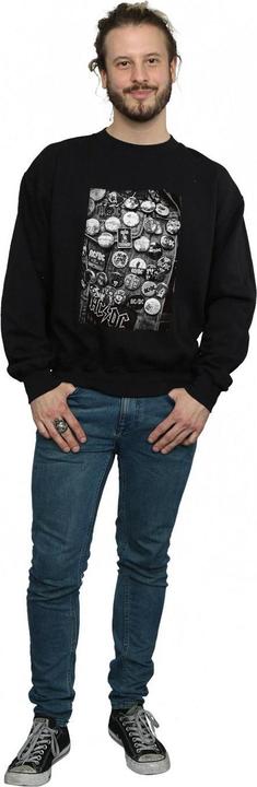 Actual product image AC/DC Mens Badges Collection Cotton Sweatshirt (L)