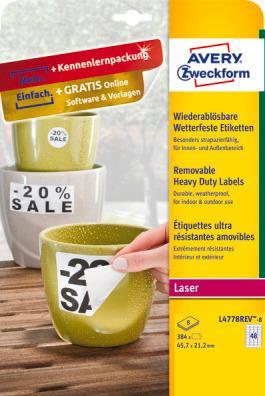 Actual product image Avery Wetterfeste, wiederablösbare Etiketten