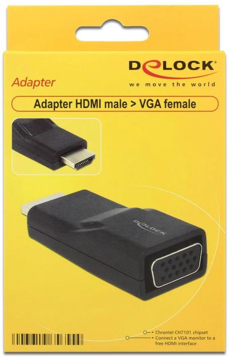 Produktbild Delock Monitoradapter HDMI-A zu VGA-Bu schwarz (VGA, 2.20 cm)