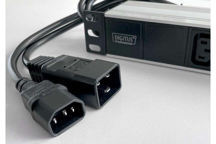 Image du produit Digitus Prises aluminium 1U, montage en rack, 4x C13, 4x C14, 2x 16A Plug, extrémité ouverte