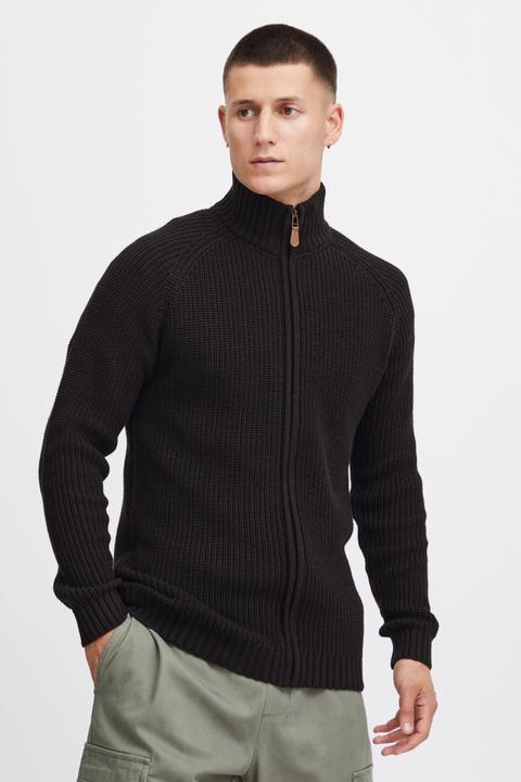 Actual product image Solid Xenos Men's Cardigan Chunky Knit Jacket With Funnel Neck Made Of 100% Cotton (XXL)