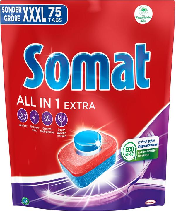 Actual product image Somat Tabs All in 1 Extra 75 Tabs (Tabs, 75 x)