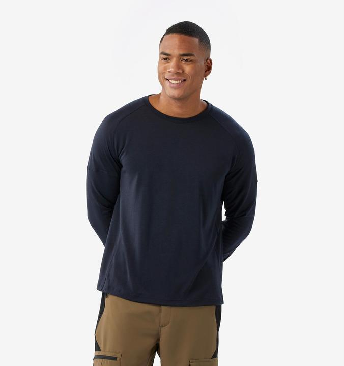 Image du produit Forclaz T-shirt manches longues en laine mérinos homme, Merino Resist bleu marine (S)