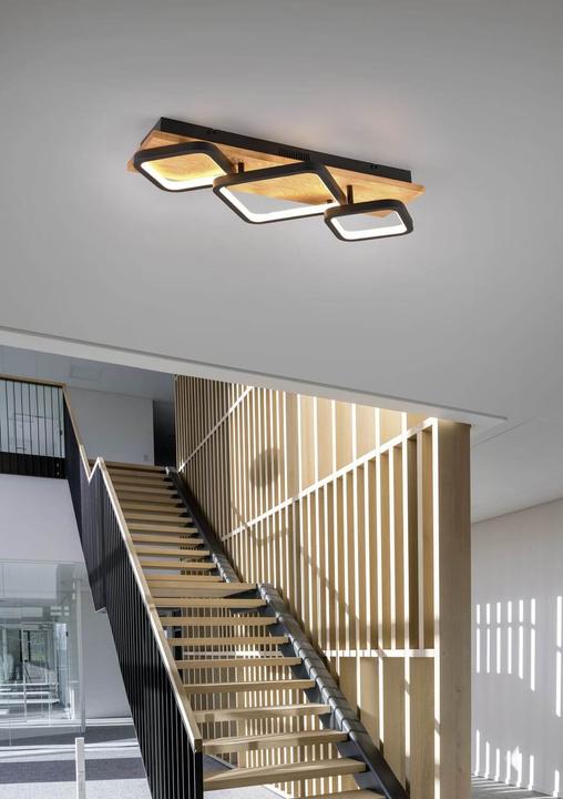 Actual product image Trio Rama LED ceiling light 32W dimmable black matt warm white (3200 lm)